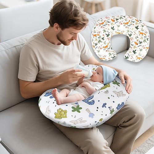 Miniatura 5 de Paquete de 2 fundas de almohada de lactancia, algodón suave y transpirable, se adapta a almohadas estándar de lactancia materna, lavables e