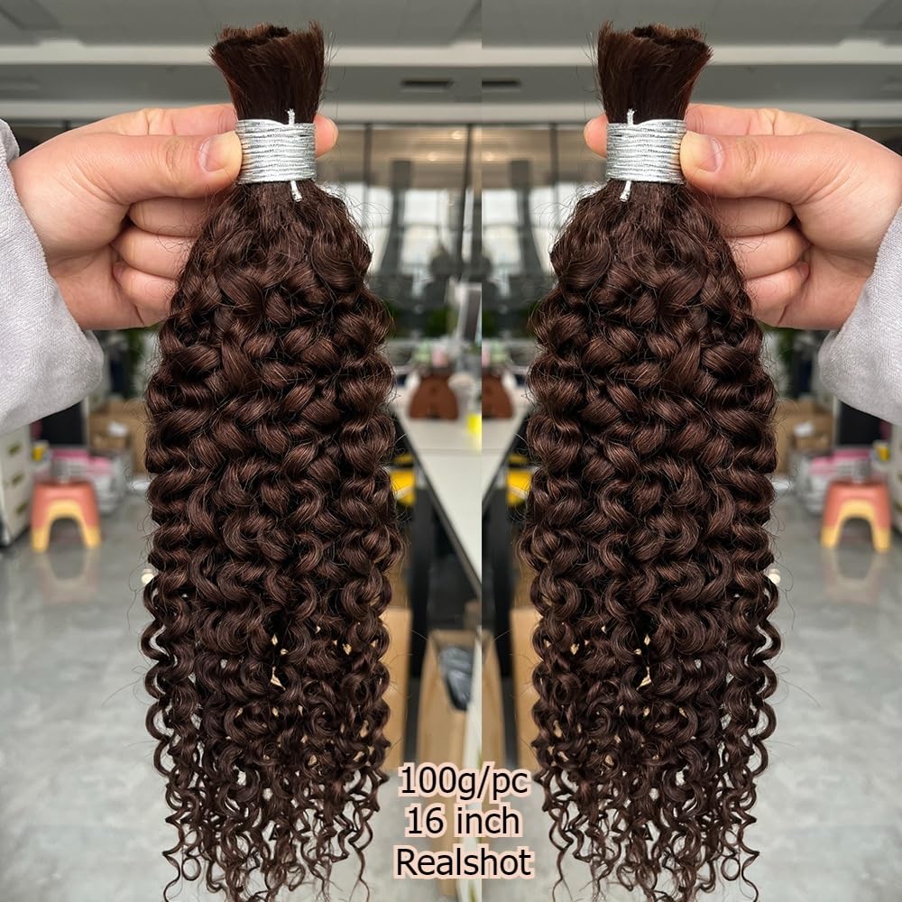 Przedłużenie włosów z brązowymi włosami, bez plątania, do warkoczyków Remy Jerry Curly Boho Braids (1 opakowanie, 20 cali)