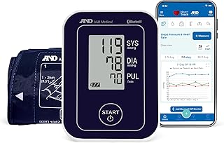 A&D Medical Bluetooth Blood Pressure Monitor for Home Use, UA-651BLE – Upper Arm Precise BP Machine – Wide Range Cuff (8.6” / 22-42cm), App is iOS & Android Compatible, AA Batteries
