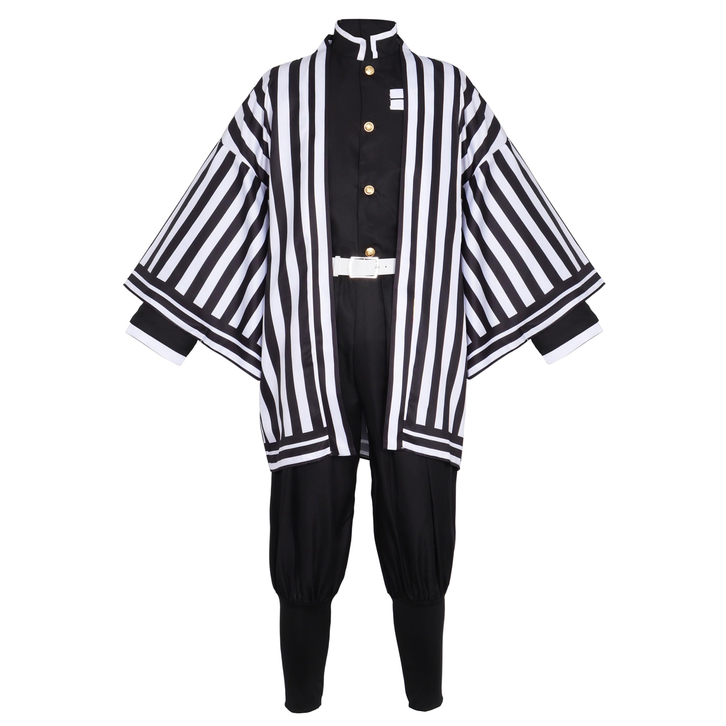 Satdflie Cosplay Costume Kimono Robe Suit with Belt Full Uniform Set Unisex Christmas Halloween Outfit Anime Fans Gift，Iguro Obanai，XXL