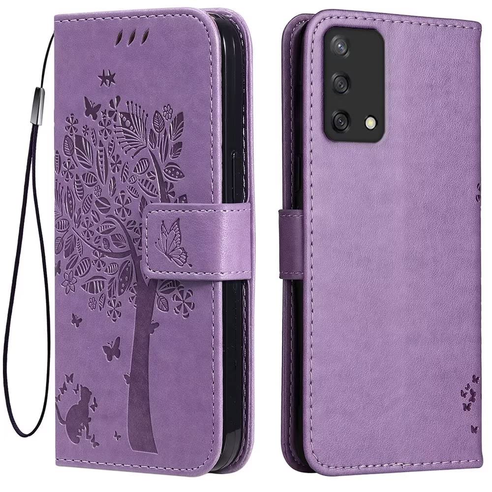 Custodia In Pelle Metallo Per OPPO A74 4G (6,43'') – Serie CODE, Antiurto Con Bordi Rialzati E Design Disco Scintillante (Viola Scuro) - 2