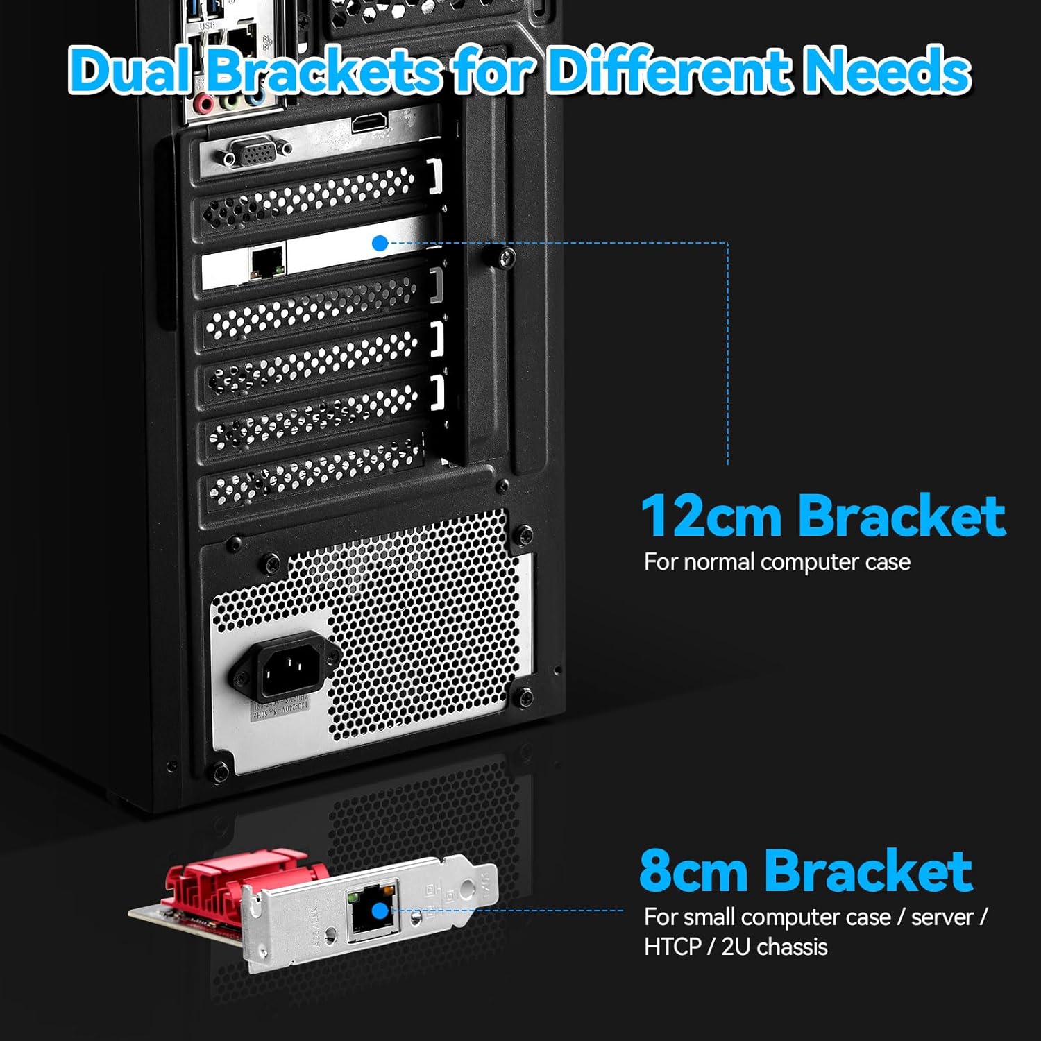 5Gbps PCIe Network Adapter, RTL8126 Chip Multi-Gigabit Ethernet Card (5G/2.5G/1G/100Mbps) PCIe 3.1 X1, RJ45 LAN Controller with PXE Boot, Low Profile Bracket for Windows/Linux