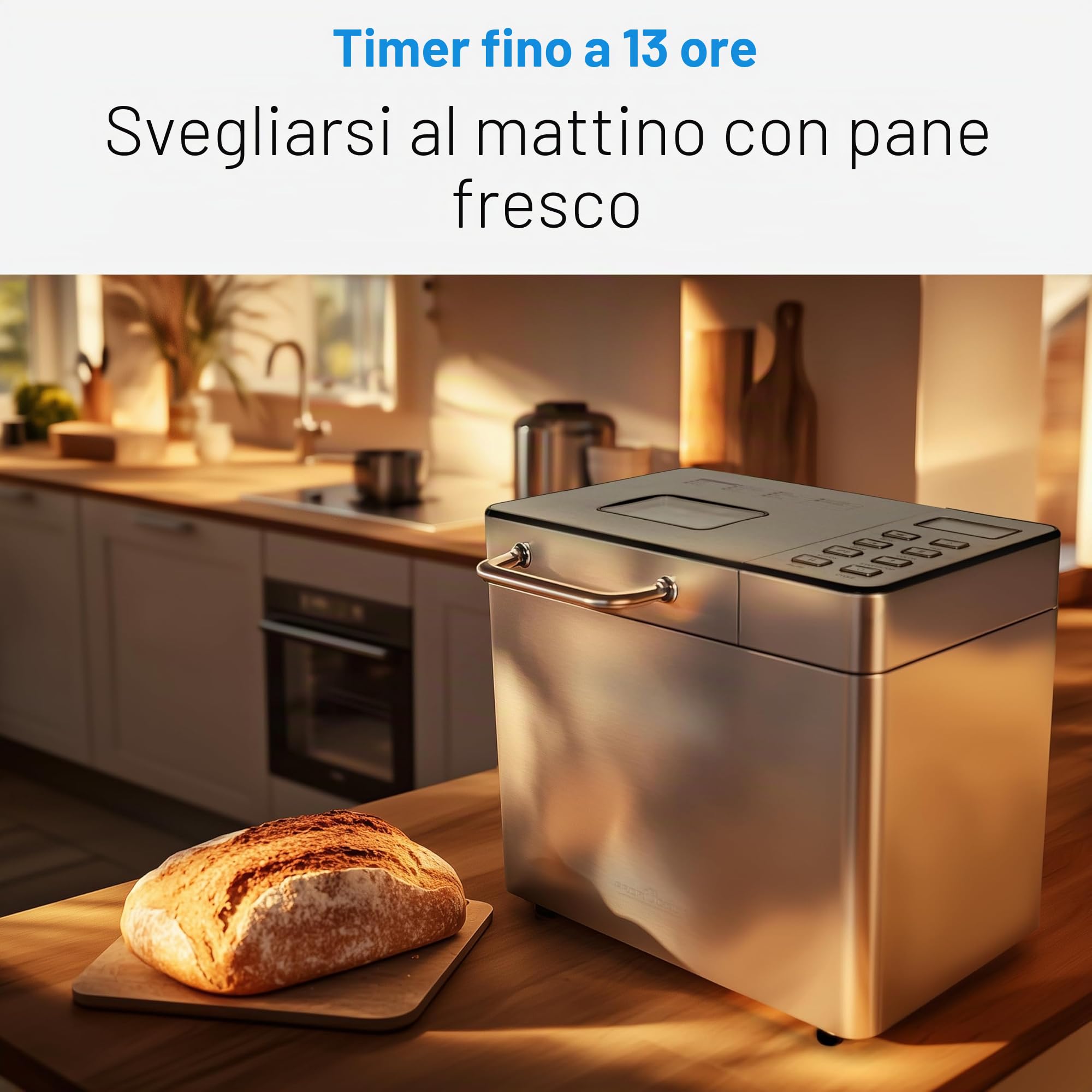 Macchina per il pane ProfiCook® con timer | Doratura della crosta regolabile (chiara, media, scura) | 13 programmi | Bread Maker | Macchina per il pane | PC BBA 1282 | Acciaio inossidabile