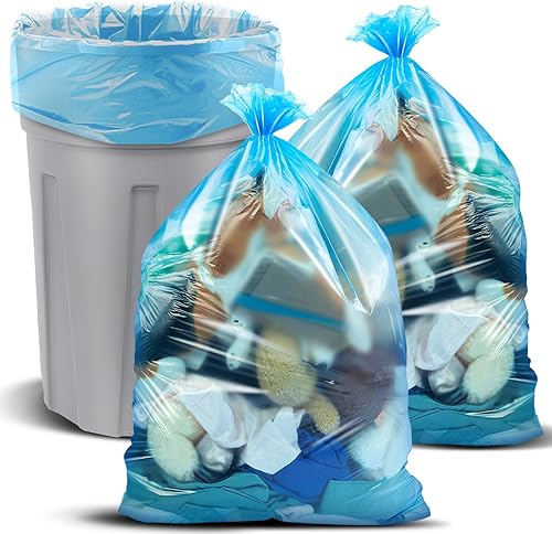Geyoga Paquete de 100 bolsas de basura de 65 galones a granel, extra grandes de 47.2 x 55 pulgadas, bolsas de basura resistentes para cocina,