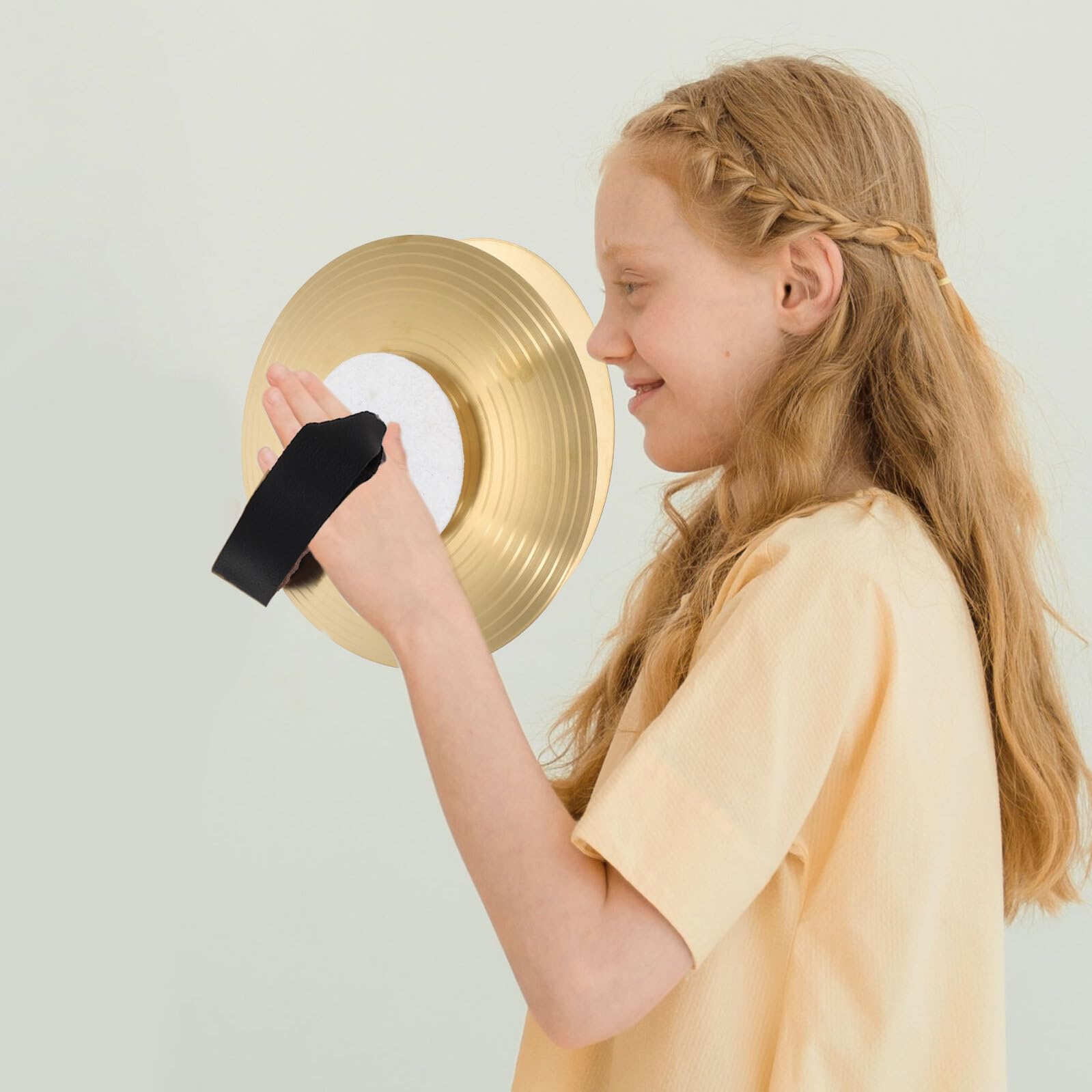 Cabilock Set di Piatti in Metallo da 8 Pollici per Ragazzo Ragazza, Piatti per Strumenti Musicali per Spettacoli, Suono Brillante e Design Portatile per Esibizioni Scolastiche