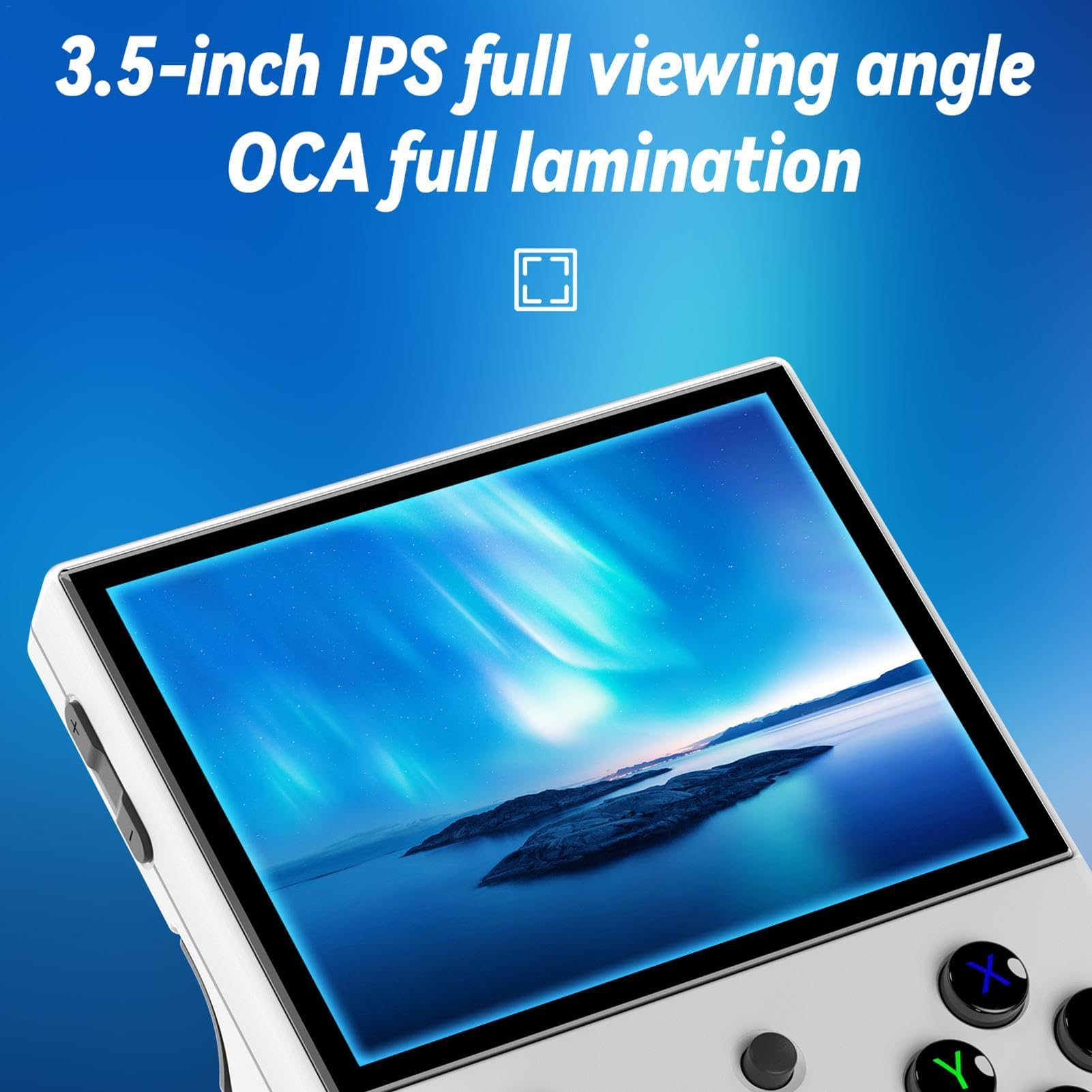 RG35XX Plus - Console di portatile retrò, schermo Ips da 3,5 pollici | video tascabile portatile, console di retrò open source ricaricabile, di giochi WiFi con schermo IP da
