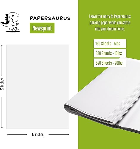Miniatura 12 de Papel de embalaje de papel de periódico - Hojas de papel de embalaje para mudanza y envío - 480 hojas de papel de periódico - 15 libras, 17 pulgadas