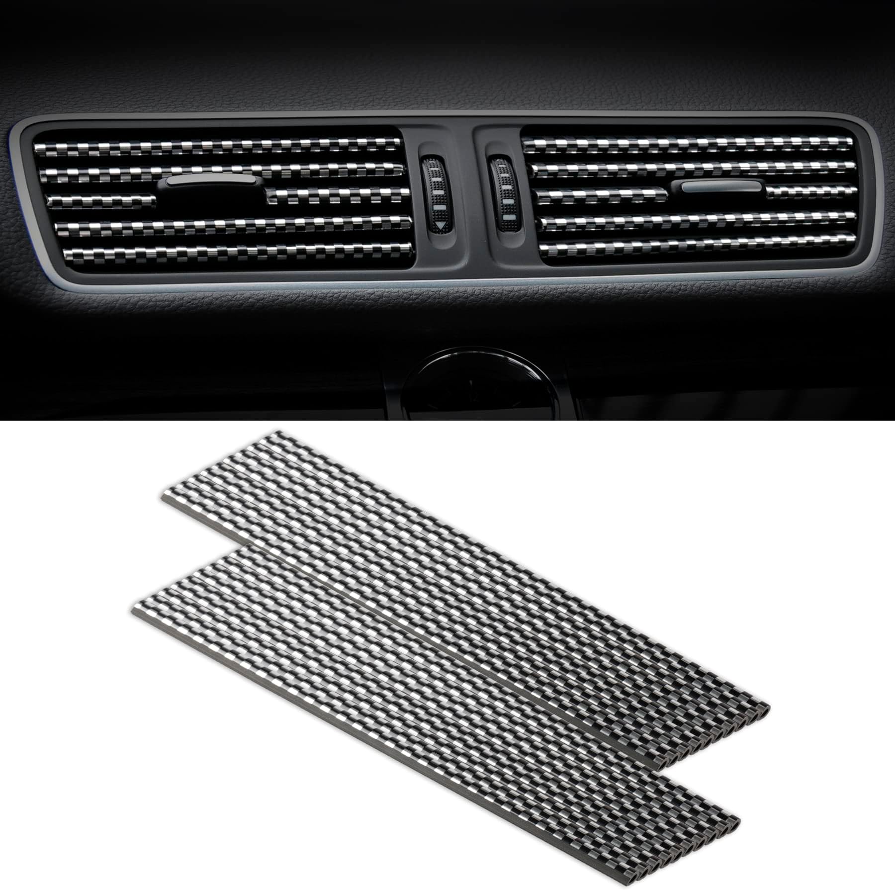 SINGARO 20 Pieces Car Air Conditioner Air Outlet Decorative Strips, Bendable DIY Decorative Strips, Universal for Most Air Outlets, Car Interior Accessories (Lattice)