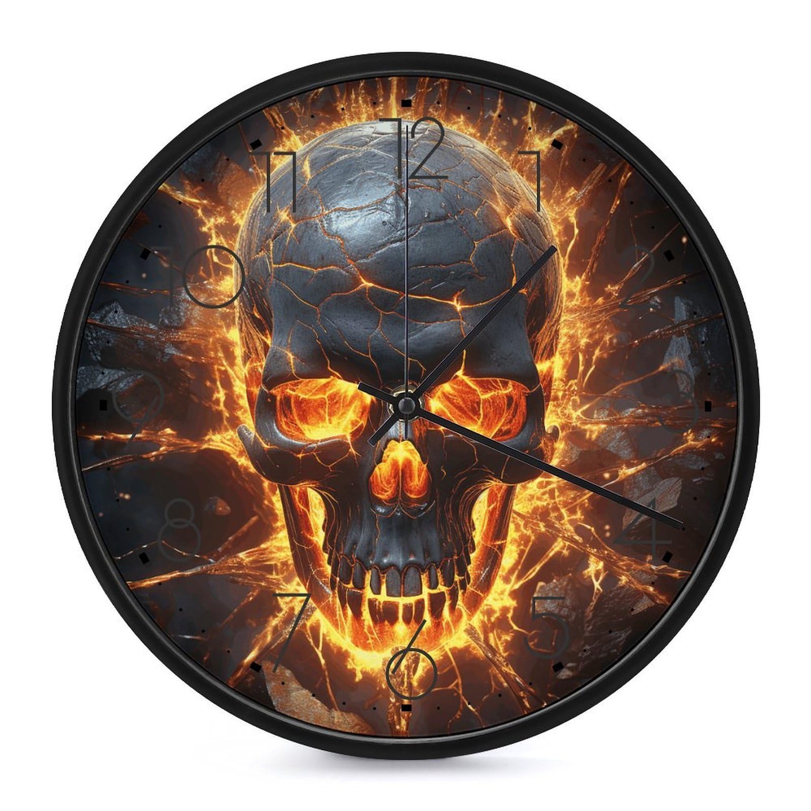 DWVTSLH Shattering of Skull Wall Clock 10 Inch Silent Non-Ticking Modern Clocks Battery Operated - Decorative Wall Clocks for Bedroom Living Room Kitchen Office Wall Decor Gift Idea