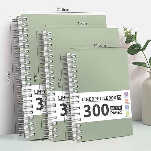 Miniatura 5 de AHGXG Cuaderno de espiral con rayas universitarias, cuaderno grande en espiral A4 de 8.5 x 11 pulgadas, diario de escritura de 300 páginas para