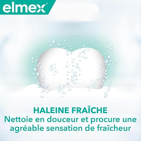 ELMEX - Dentifrice elmex Sensitive Haleine Fraîche 0 % Colorants - Dents Sensibles, Gencives Douloureuses, Protection de l'Email, Sensibilité dentaire, Protection caries - Lot de 2 x 75 ml - 5