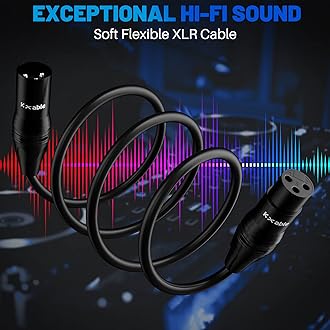Kxable XLR Microphone Cable 150 Feet, 3 Pin Shielded Balanced Male to Female Mic Cord, Zinc Alloy Shells, OFC, Heavy-Duty Patch Cable for Amplifier, Speaker, Mixer with 5 Cable Ties
