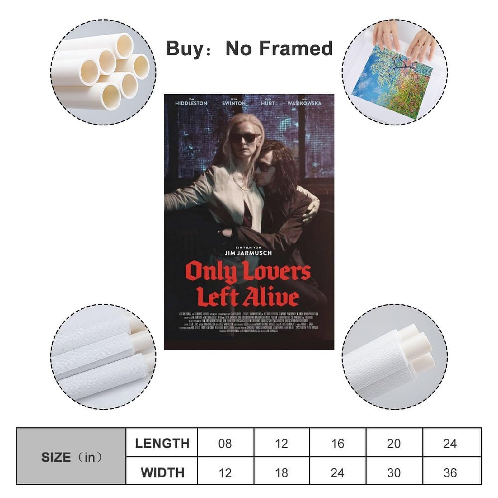 HUWYREWQRH Only Lovers Left Alive Poster Décoratif Sur Toile Vintage