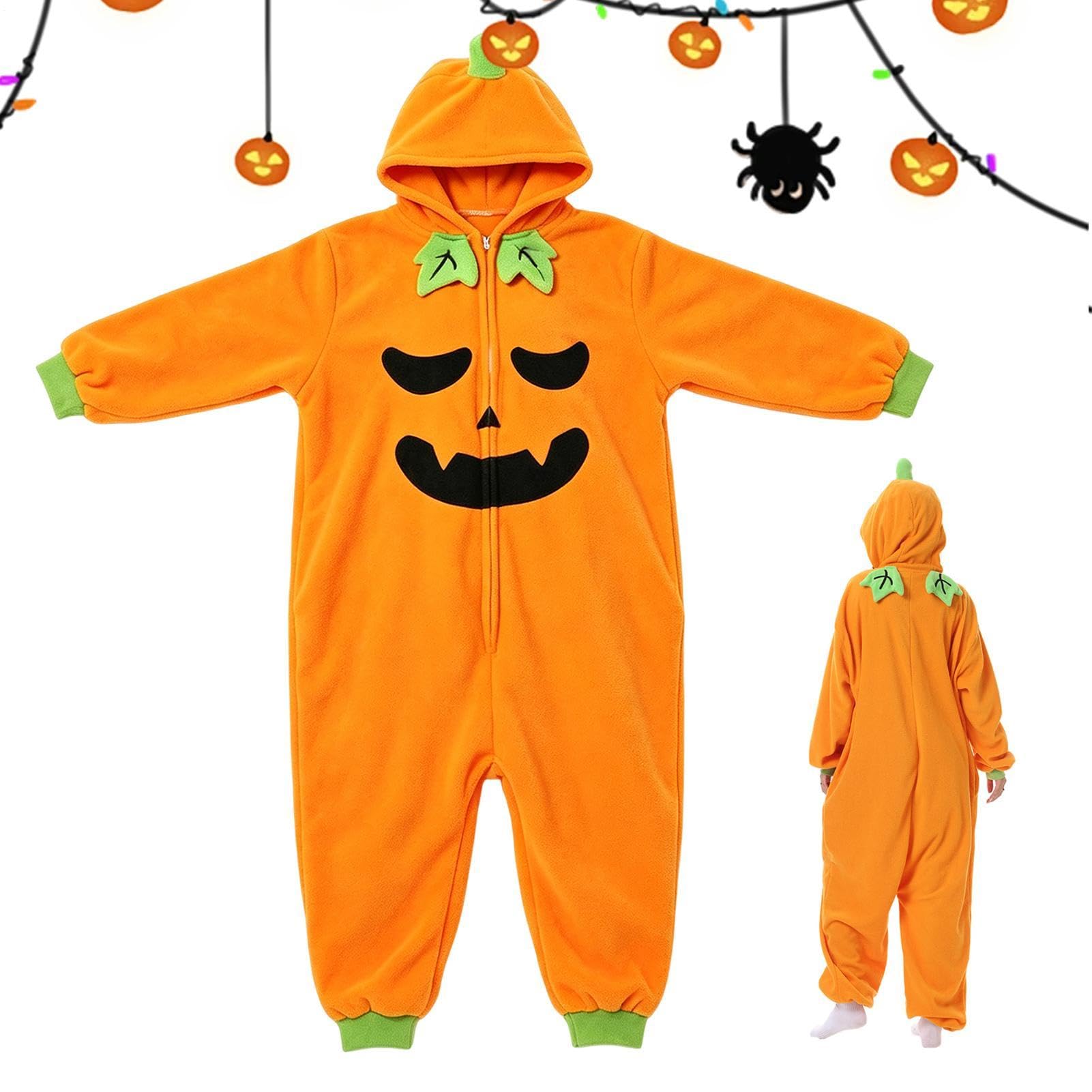 Pigiama di Halloween Halloween Felpa con cappuccio confortevole costume di peluche | Tuta intera oversize autunnale per donne, bambini, ragazze, ragazzi, Natale, palcoscenico, casa, feste all'aperto