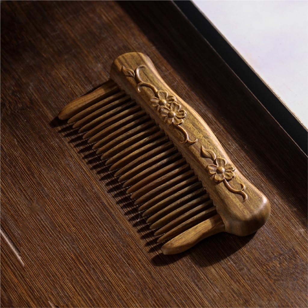 Peruka Grzebień Solid Wood Massage Comb Scalp Care Tool Men's Beard Comb Retro Fine-tooth Comb Suitable for All Hair Types Duże grzebienie do włosów