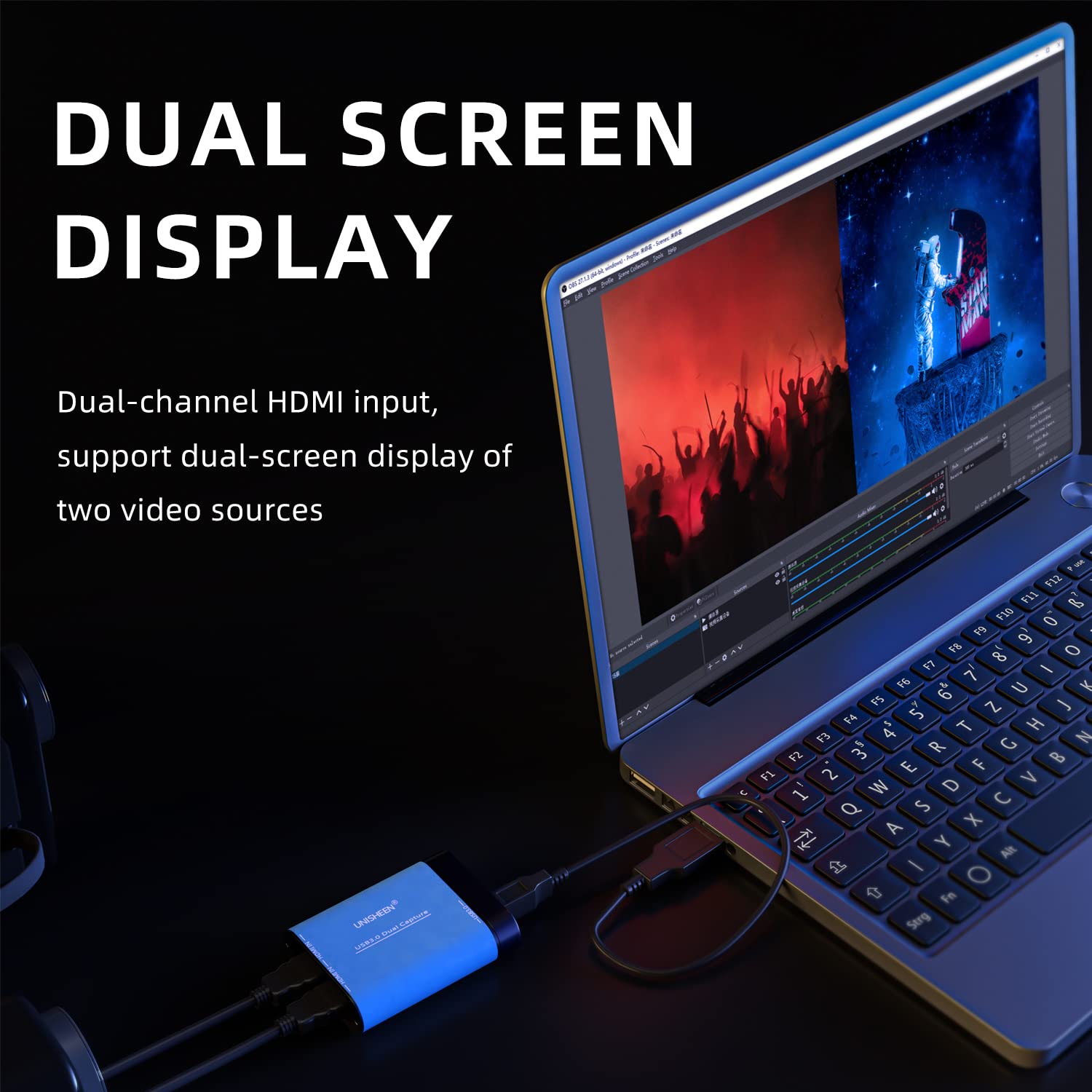 Tarjeta de captura de entrada dual USB 3.0 SDI, transmisión de video 1080P, transmisión en vivo, SDI a USB 3.0 HD Live Streaming Video Grabber Convertidor de controlador gratuito