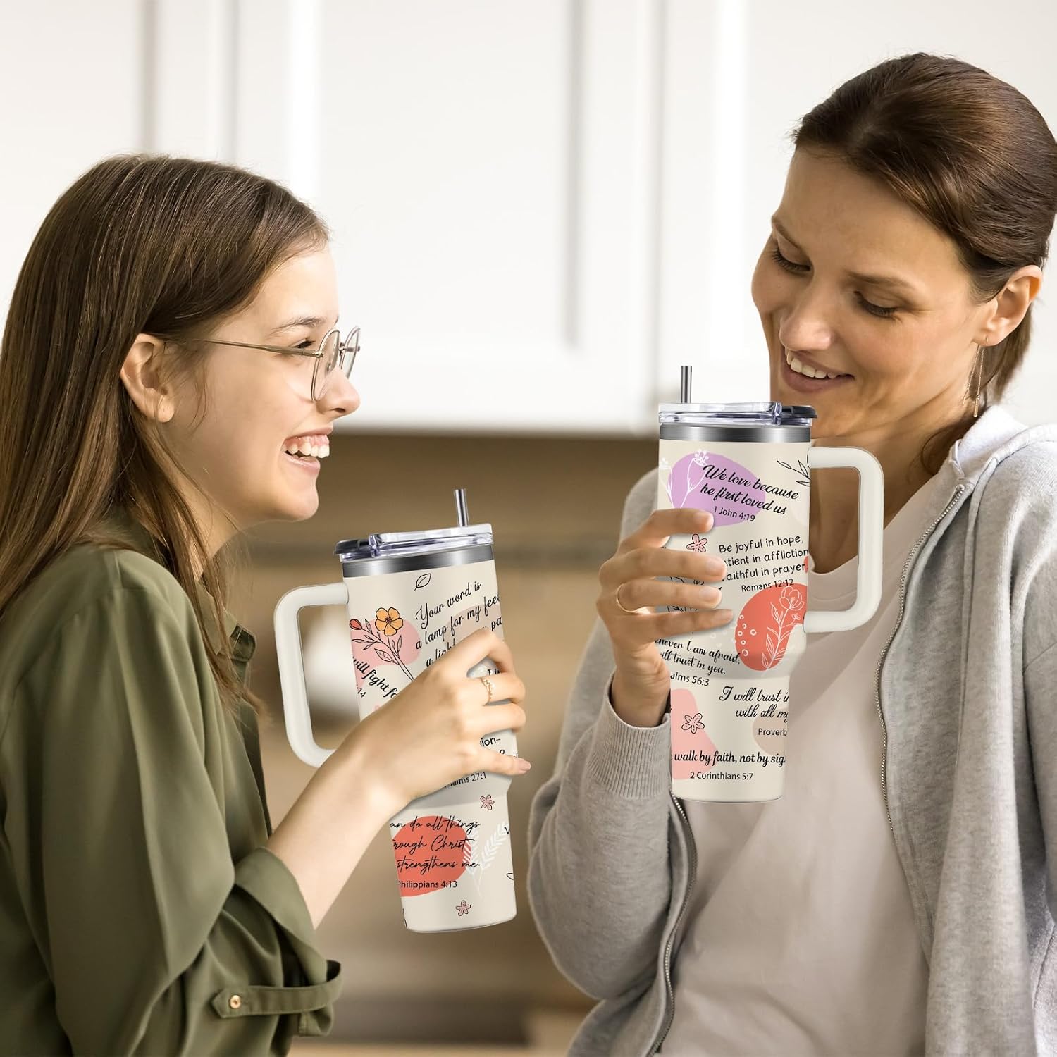 Christian Gifts for Women - Faith Bible Verse Gifts Baptism Tumbler - Inspirational Religious Birthday Gift for Women - Catholic Spiritual Christmas Gift Coffee Cup for Girl Friends 40oz - Image 4