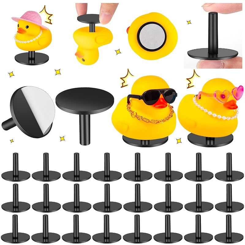 Suporte adesivo para pato decorativo no painel, plástico preto, ZHWKMYP, kit com 20 peças