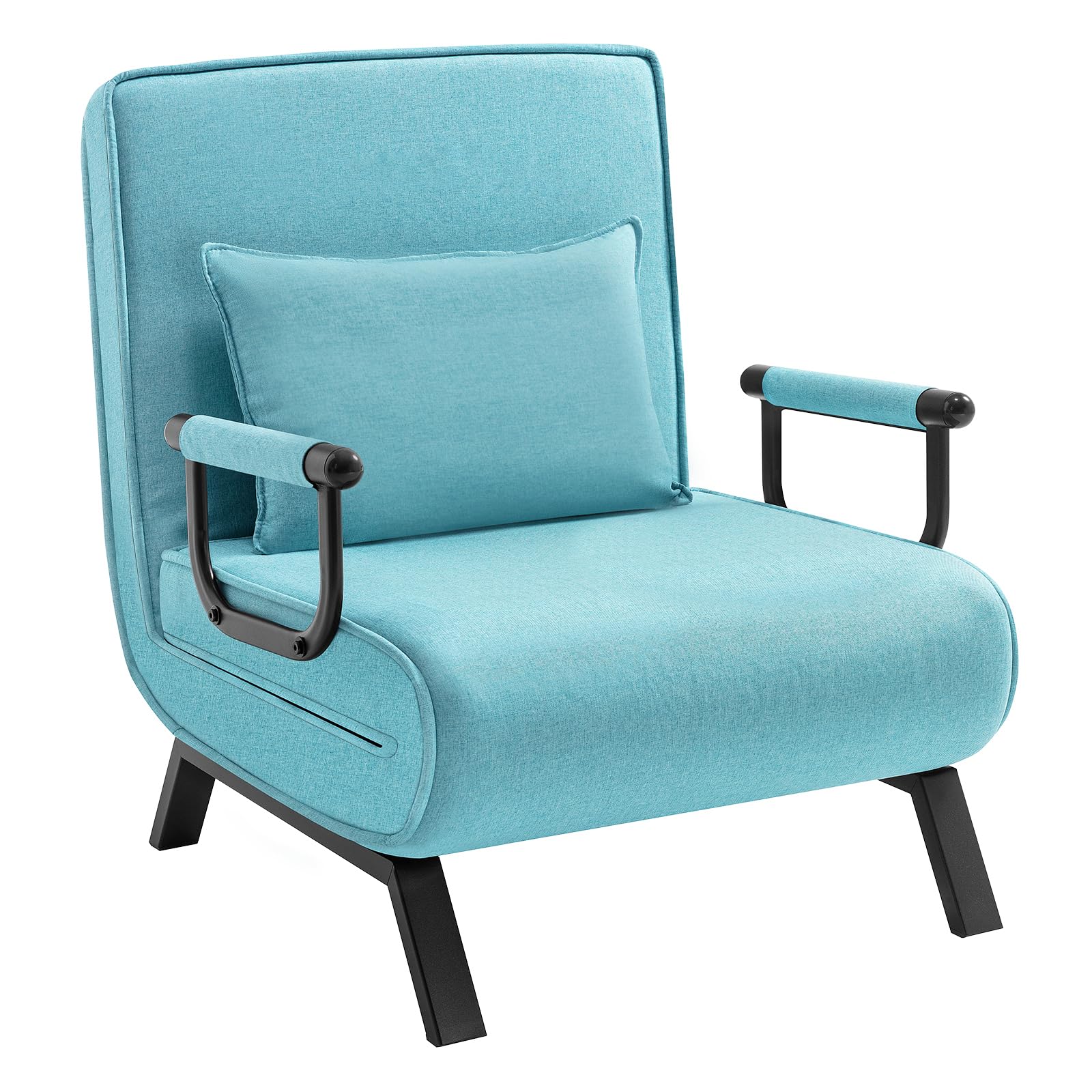 WOLTU Schlafsessel 3 in 1, Schlafsofa mit Bettfunktion, Klappsessel mit Verstellbarer Rückenlehne, abnembarem Kissen, Sofabett Gästebett, Metallrahmen Leinen, 150 kg belastbar