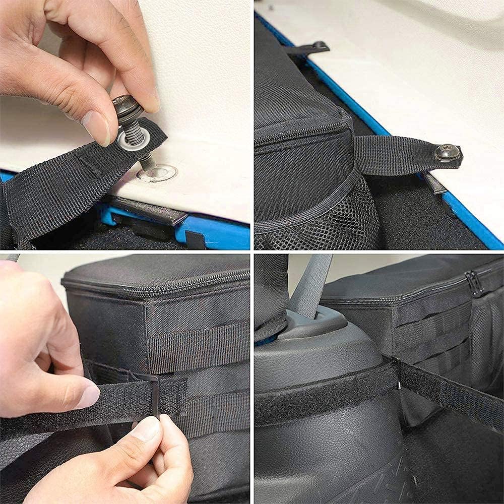 SUNPIE Compatible with 2007-2018 JKU 4 Doors Storage Bag Accessories Tools Bag Black Trunk Organizer(NOT for 2 Doors)-Pack of 2