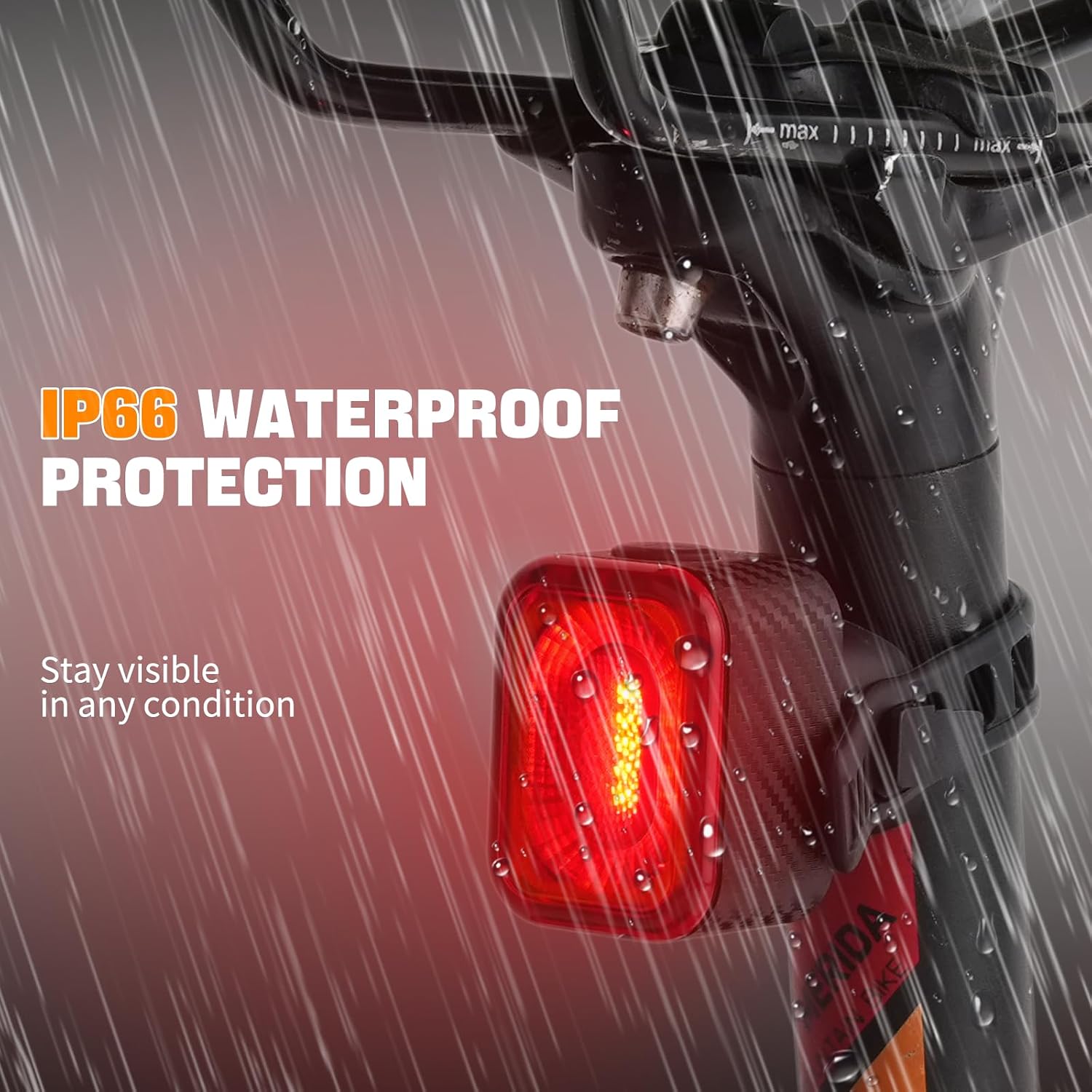 NineLeaf Bike Back Light Rechargeable,Bicycle Tail Light, Brake Sensing Rear Lights,Auto On/Off,IP66 Waterproof,USB Rechargeable,4 Mode,2Installations Ultra Bright LED Warning Back Bicycle Flashlight