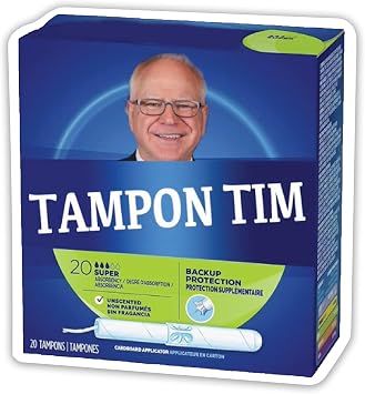 Tampon Tim Walz Waltz Bumper Decal Sticker - for Cars, Trucks, Bumpers, Windows, Laptops, Tablets, Cups, Walls - 5 x 4.75 Inches