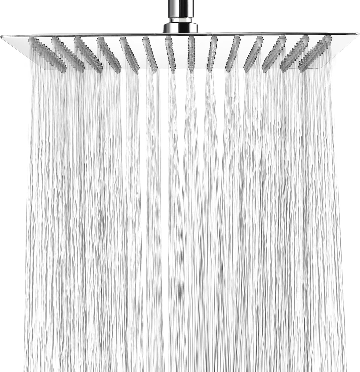 Rainfall Shower Head - 10 Inch Square Shower Head for Waterfall - 304 Stainless Steel with High Pressure Shower Head for Rain - Zuvo