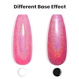 RARJSM Holographic Nail Polish Neon Hot Pink Gel Nail Polish 7.5ML Gorgeous Glossy Hologram NailGel Curing Required Gel Polish Nail Art Manicure Salon DIY at Home