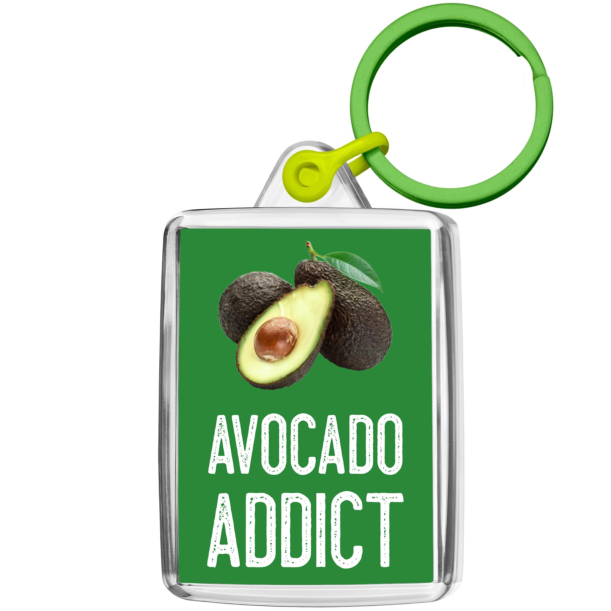 Pixly® Avocado Addict Keyring Key Fob Keychain Vegan Joke Keepsake Funny Gift for Him Her