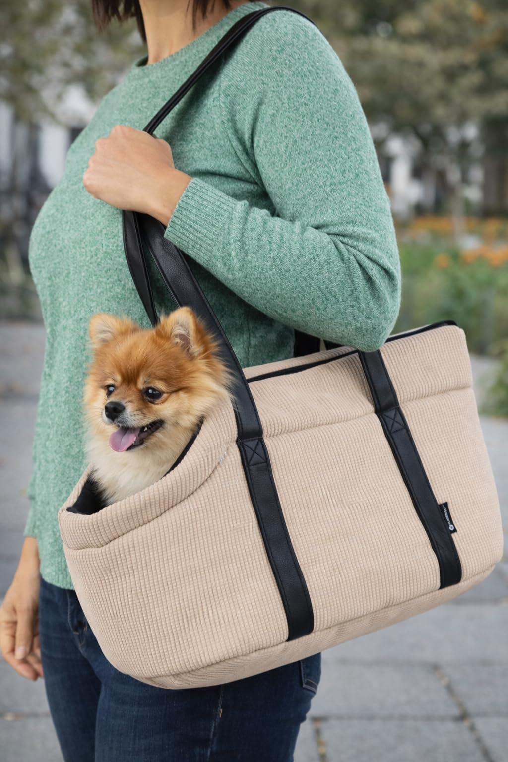 Transportín Gato – Perro – Aaliyah Blanco – Bolsa de Transporte con cojín extraíble y Correa de Seguridad