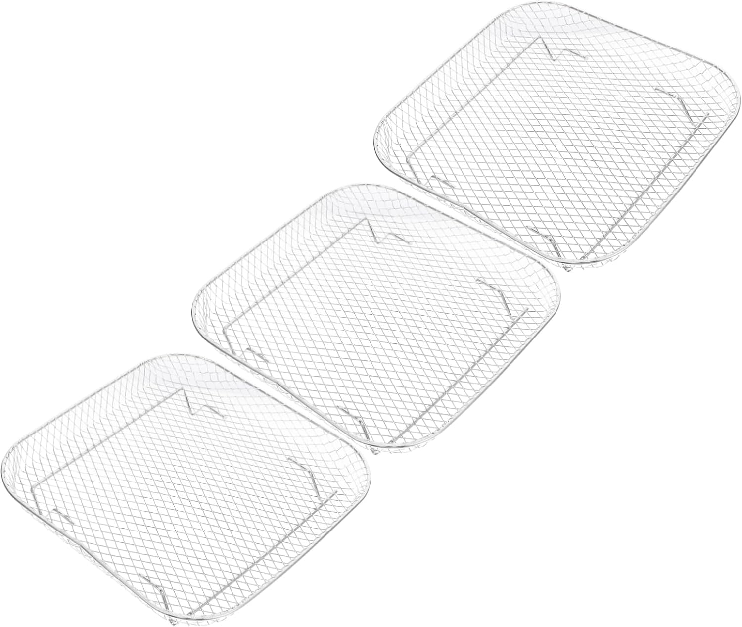 3 Piece Stainless Steel Air Fryer Rack for Grilling and Baking