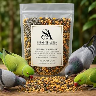 Shakti Aura Premium Satnaza Bird Food for Parrots & Pigeons | 7-Grain Nutritious Mix | 450g