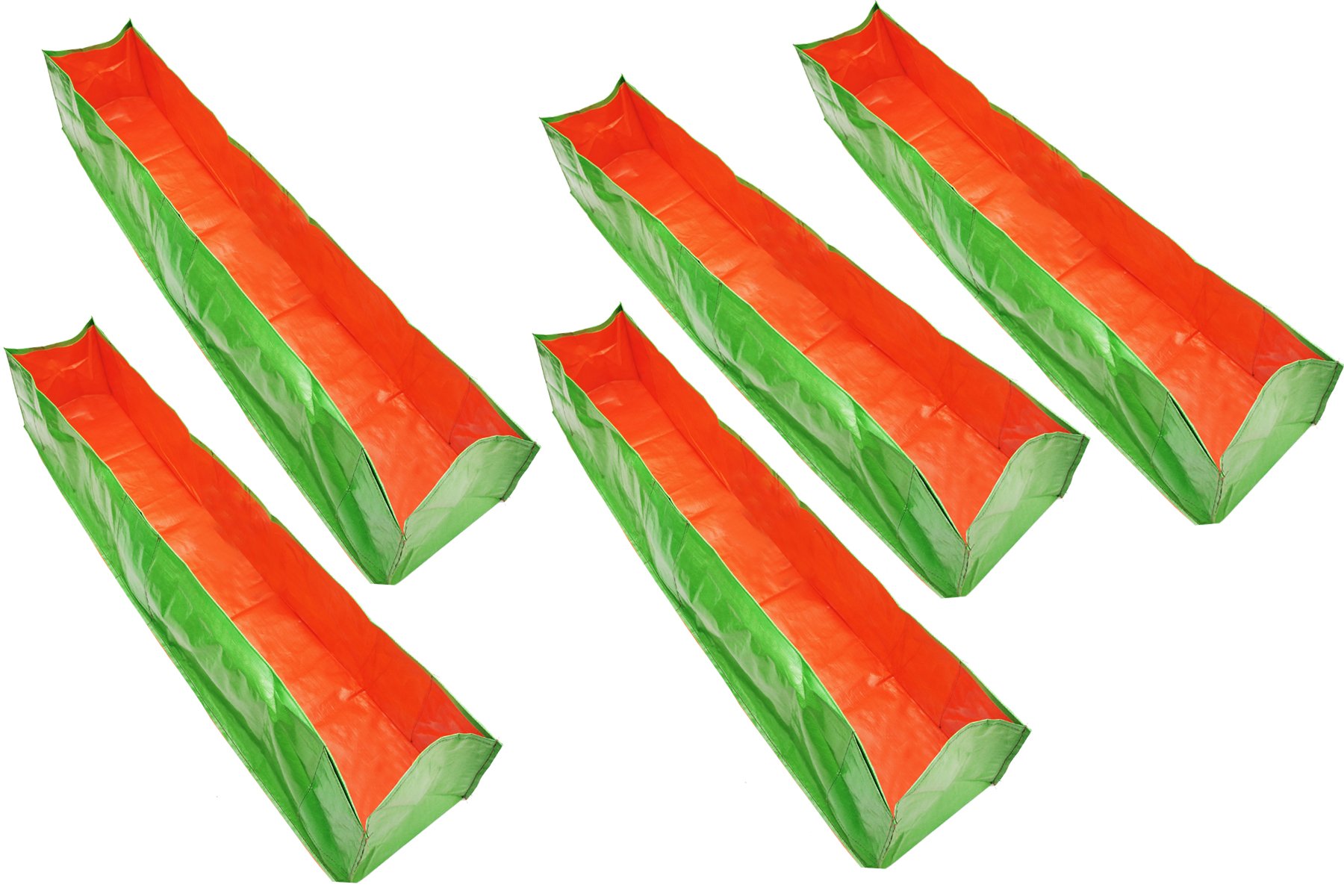 Bio Blooms Agro India Pvt.Ltd. 60X12X12 Inches HDPE Rectangular Grow Bags for Terrace Gardening |5 Pieces | Green & Orange Color | Outdoor Use (B077HVWS24) Amazon Price History, Amazon Price Tracker