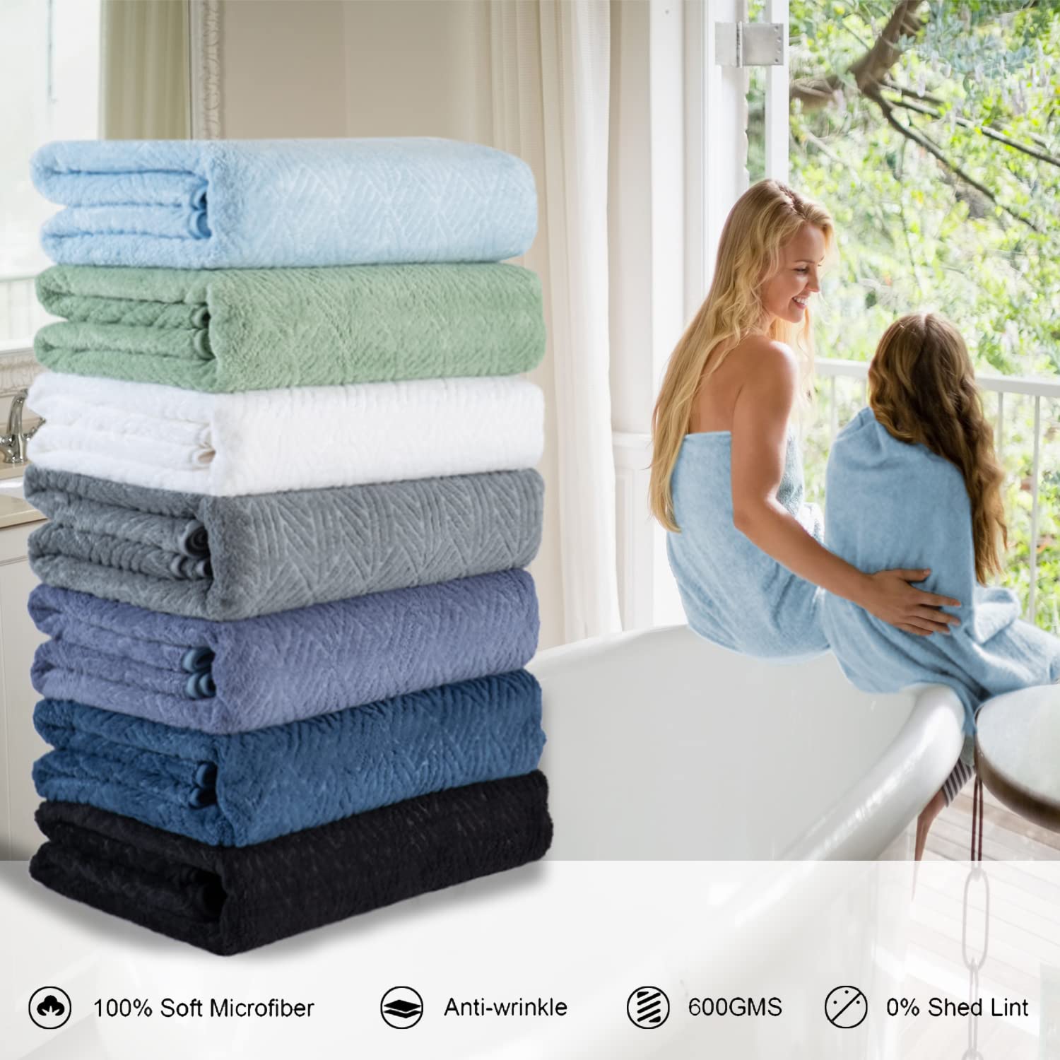 Bathroom Towel Set,35x70 Inch Bath Sheets Towels for Adults,Jumbo Bath Towels Extra Large Quick Dry Towel Super Soft Absorbent Oversized Towels Microfiber Shower Towels Bathroom Spa (4 Pcs Dark Grey)