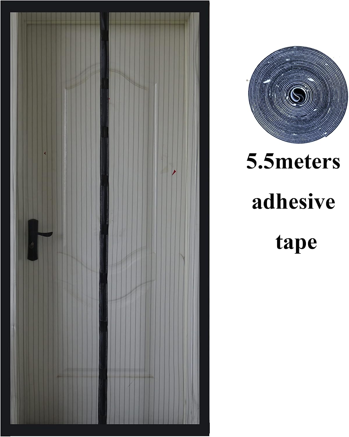  Screen Door Mesh with Strong Magnets Door Mosquito Net Full Frame Loop and Hook Suit 38''x82'' Doors thumbnail
