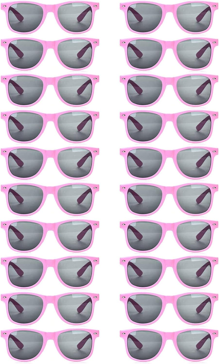 20 Pairs Bulk Sunglasses for Adult Retro 70s 90s Cheap Glasses (Pink)
