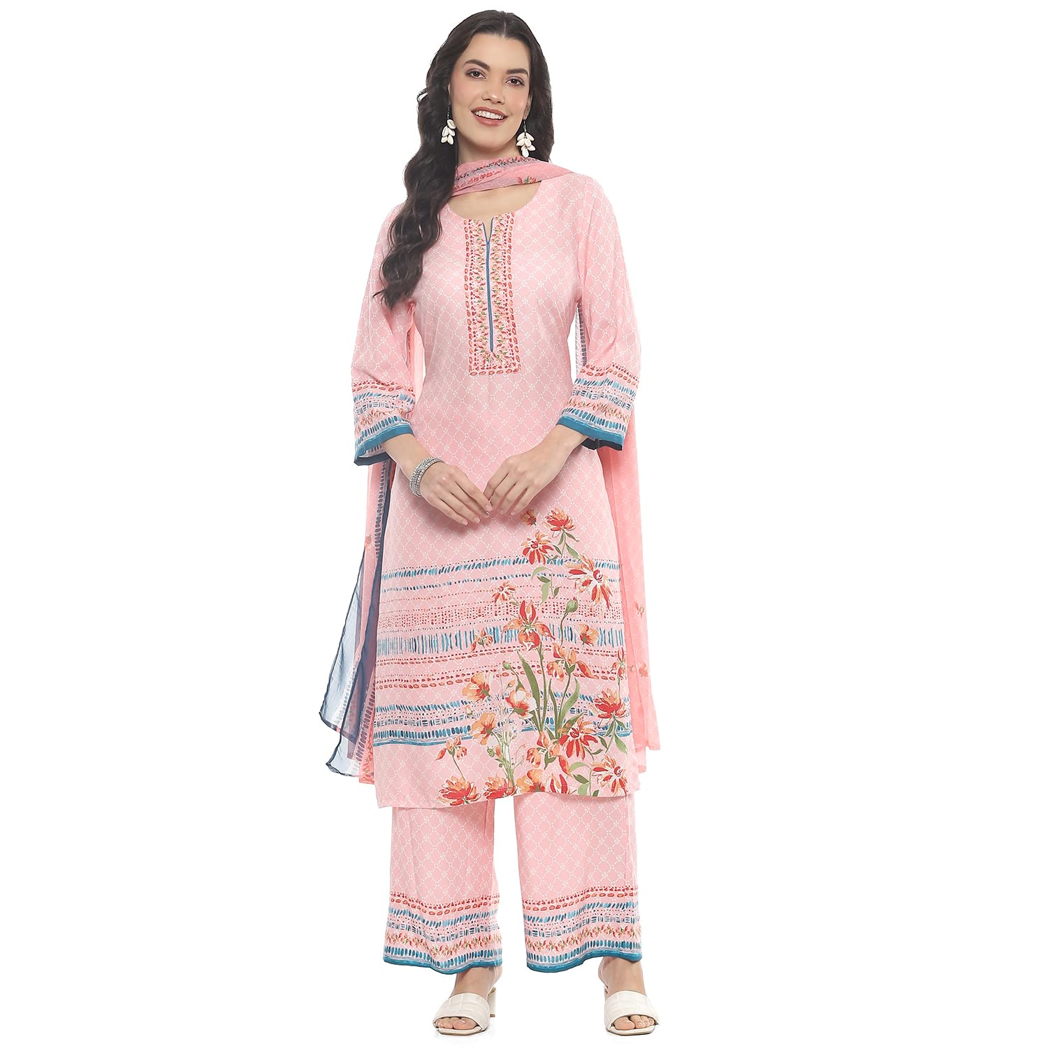 rangriti Pink Rayon Straight Suit Set For Women-picture-10