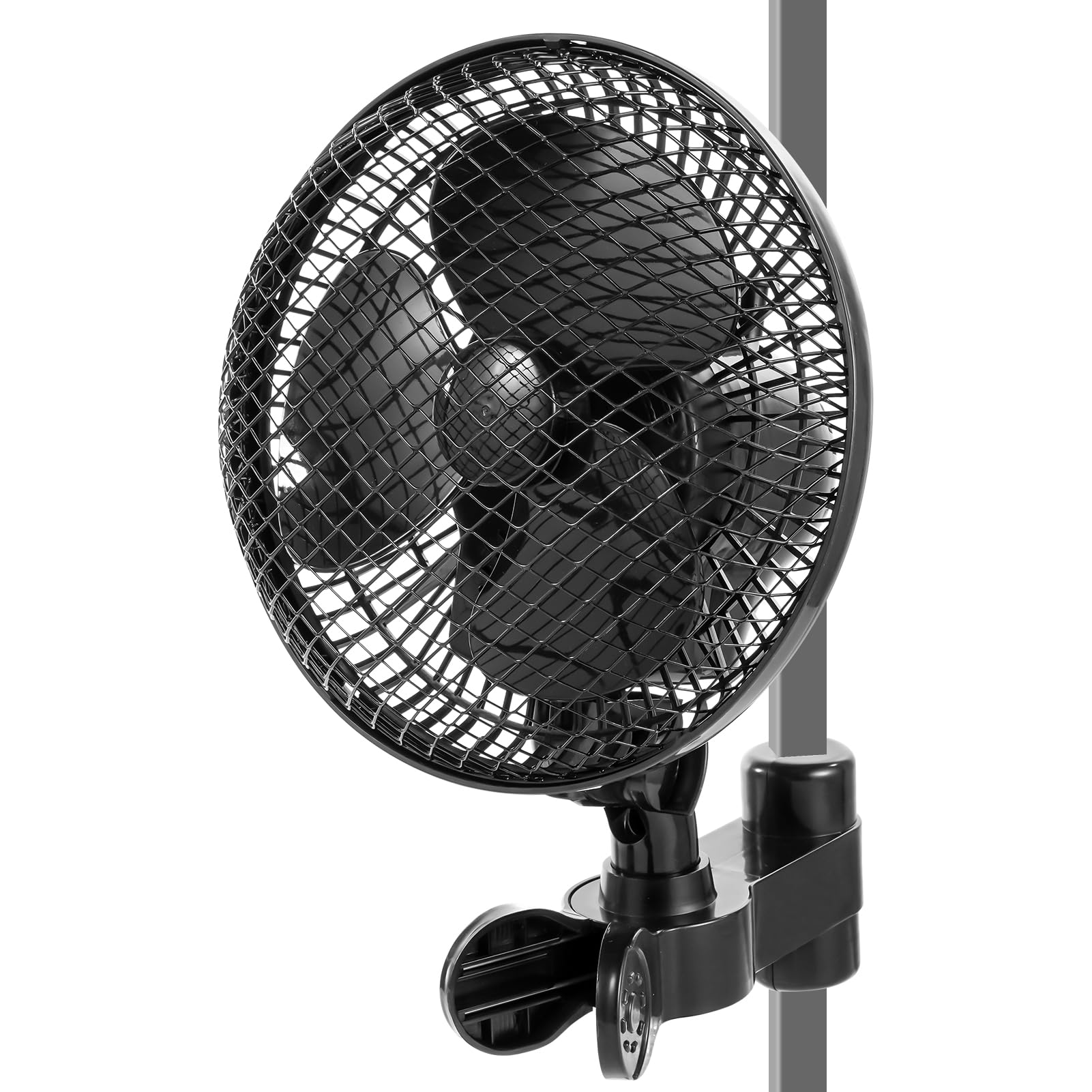 LeadGoods Grow Tent Fan, 6" Clip On Fan for Grow Tent, 2 Speeds grow Fans with Clip, 20W Powerful Oscillating clip fan, Low Noise grow tent fans for Hydroponic Plants Circulation Cooling (Black-1PC)