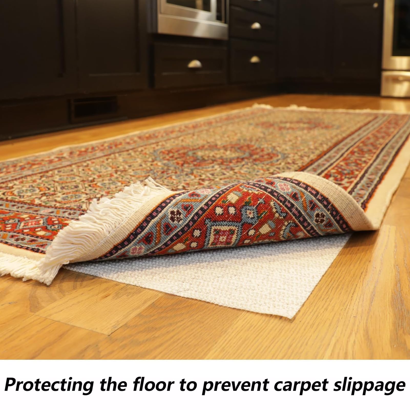 Tapis antidérapant pour sols en bois dur, tapis antidérapant pour carrelage, tapis antidérapant, garde votre tapis en place en place, peut être coupé à n'importe quelle taille (blanc, 179,8 x 200 cm)