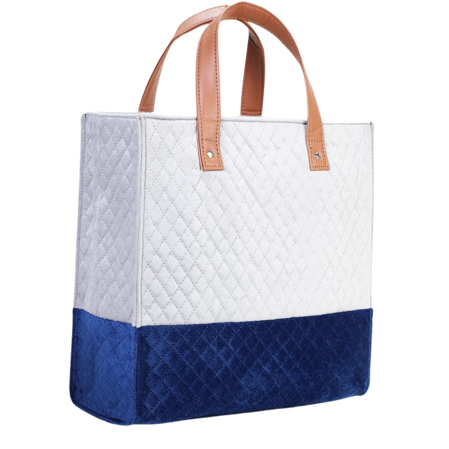 AZYEEA Lunch Bag Velvet, 25 X 24 Cm | Lunch Bags for Office Women | Smooth Quilted Exterior & Inner Waterproof Lining | Ideal for Gifting, 10 litre (Blue) (B0D6MZ8T8D) Amazon Price History, Amazon Price Tracker