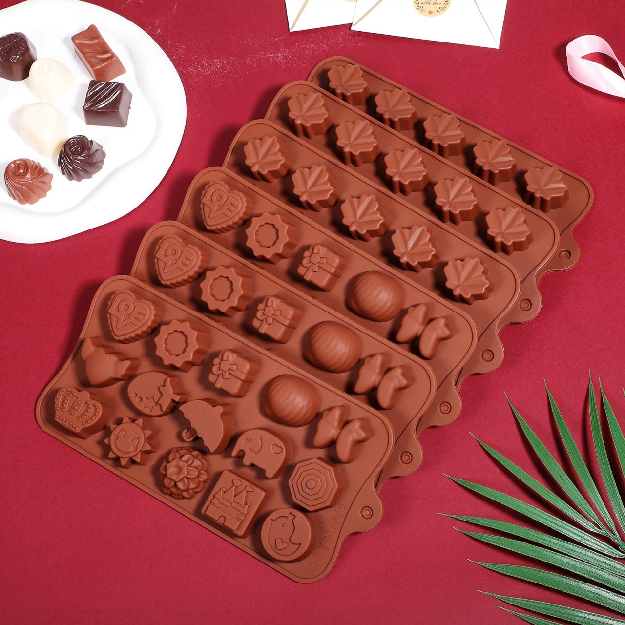 Amosfun 3 Ensembles Moule À Chocolat Mini Moules À Cheesecake Outil De Boulangerie Fabrication De Bonbons Moules À Fondant Pour Boulangers À Feuilles Moules À Gâteaux Pour La 6 pièces * 3