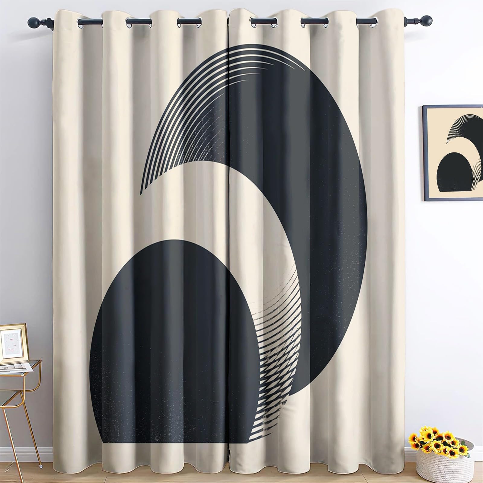 Rideaux occultants beiges 140x245 cm pour l'ambiance cocooning du salon