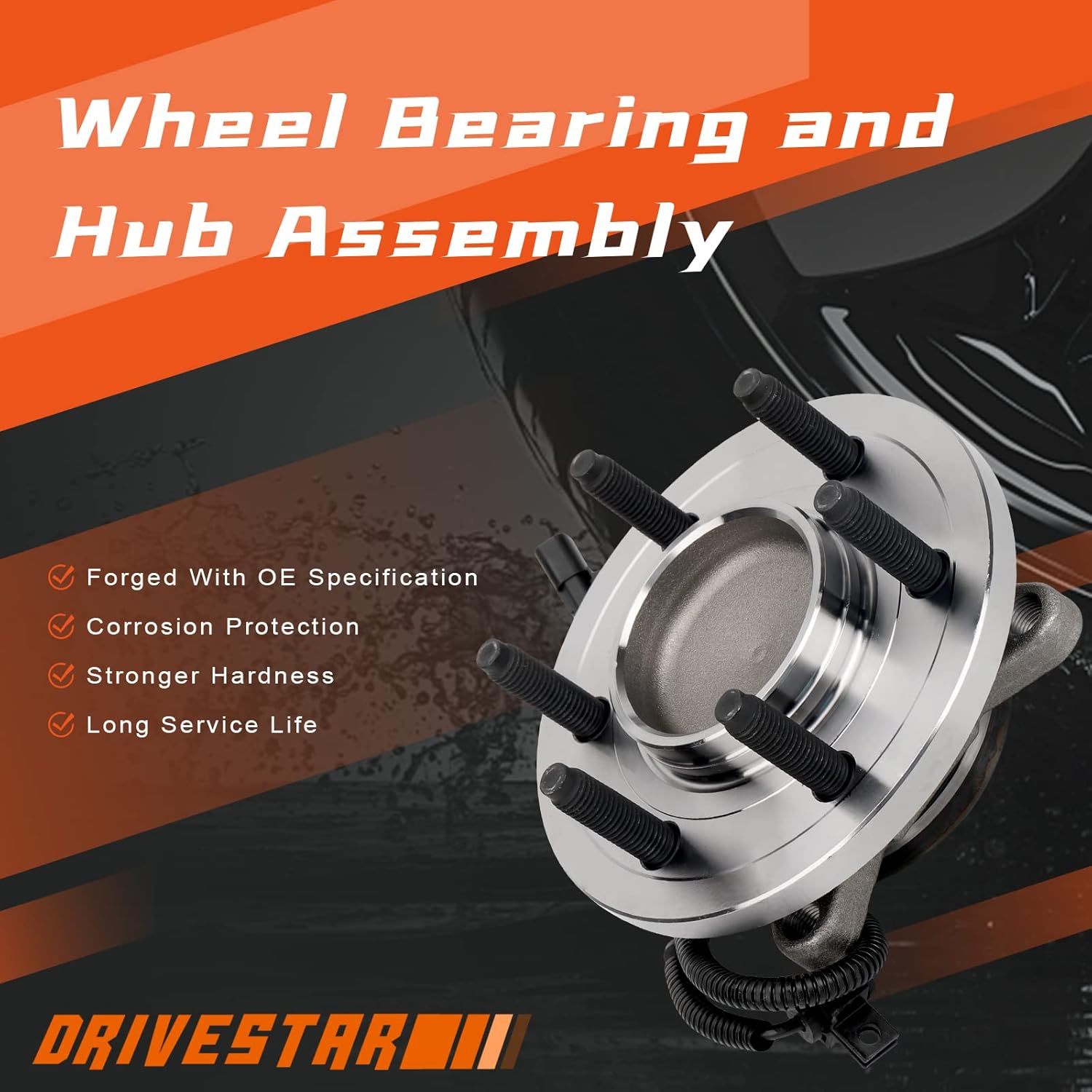 DRIVESTAR 515143 Front Wheel Bearing and Hub Assembly Compatible with 2011 2012 2013 2014 Lincoln Navigation, Ford F-150/Expedition for 2WD RWD Models,6 Lug w/ABS