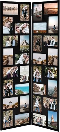 Amazon.com - Adeco Black Wood Hinged Folding Screen-Style Collage ...