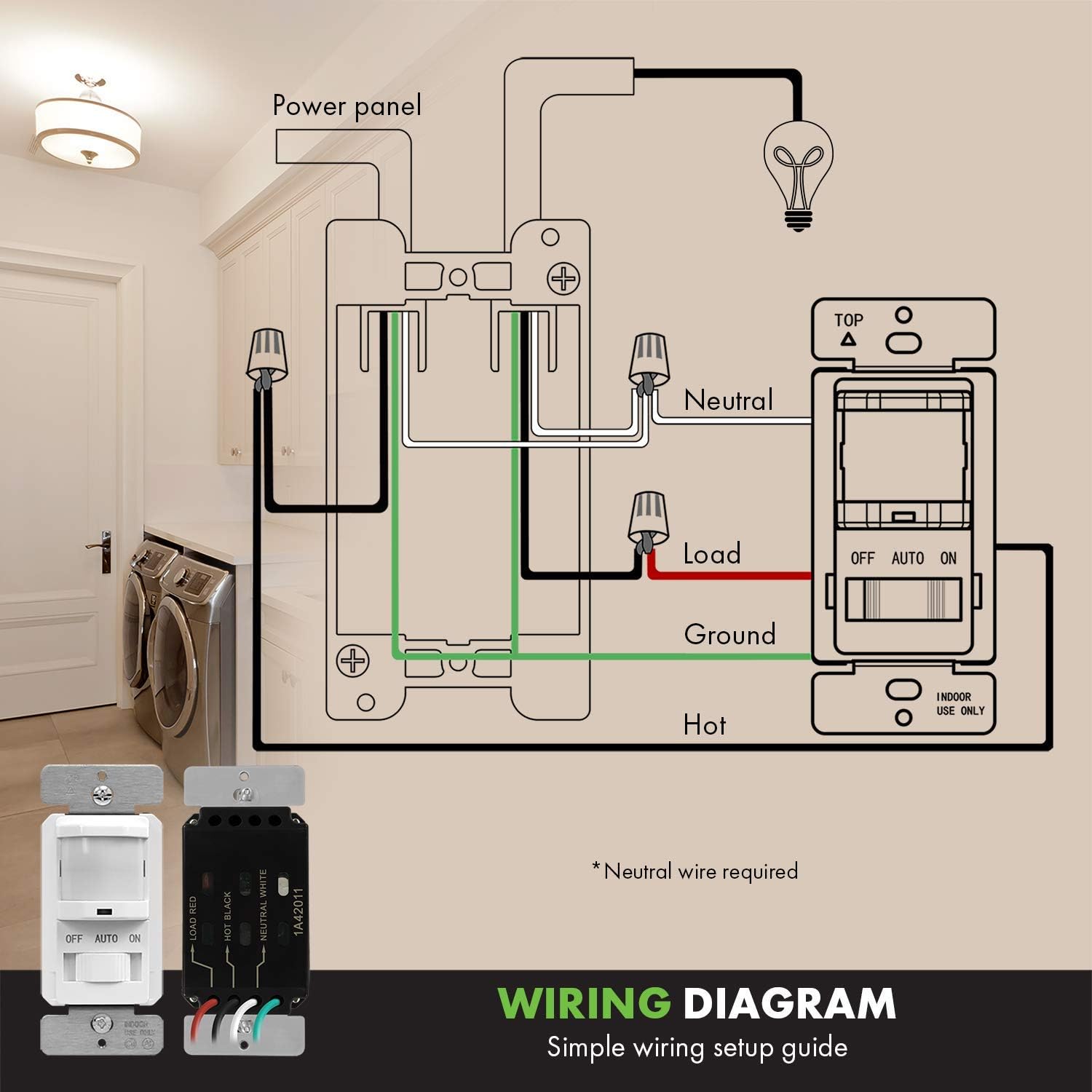 Buy 1 get 1 TOPGREENER in-Wall PIR Motion Sensor Light Switch, Occupancy Sensor Switch, On/Off Override, 4A, 500W, Single Pole, Neutral Wire Required, TSOS5, White, 4 Pack Crazy Clearance TOPGREENER in-Wall PIR Motion Sensor Light Switch, Occupancy Sensor Switch, On/Off Override, 4A, 500W, Single Pole, Neutral Wire Required, TSOS5, White, 4 Pack