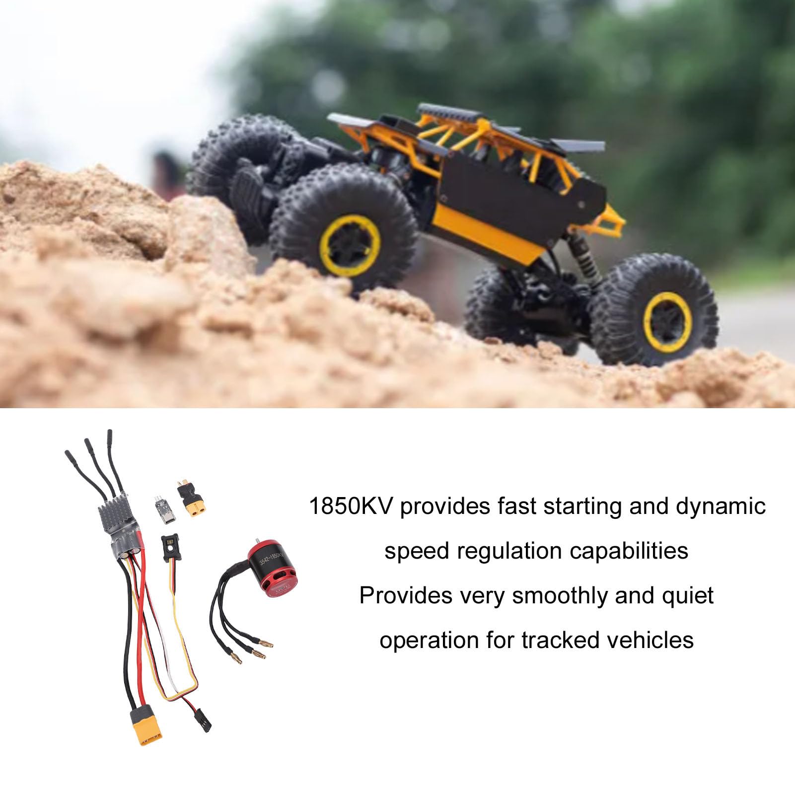Pongnas Axial SCX10 Zamienny Bezszczotkowy Zestaw Silnika ESC 1850KV 80A Dla/10 Zdalnie Sterowany Samochód Gąsienicowy Ulepszenia Wstępnie Okablowane z 4-stopniowym BEC