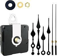 Vista 7 de Mecanismo de reloj de repuesto, movimiento de cuarzo que funciona con pilas, silencioso, piezas de reparación de reloj de pared, longitud del eje