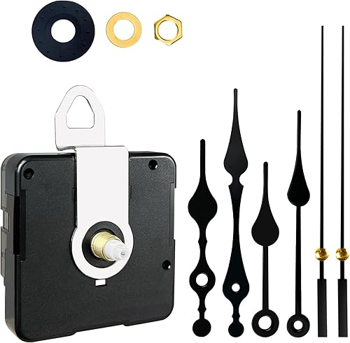 Vista 14 de Mecanismo de reloj de repuesto, movimiento de cuarzo a pilas, silencioso, piezas de reparación de reloj de pared, longitud del eje de repuesto