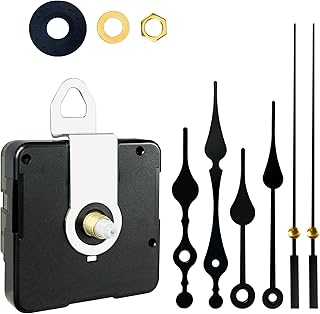 Clock Mechanism Replacement,Quartz Battery Operated Movement Silent DIY Wall Clock Repair Parts Replacement Shaft Lengths 14mm(35/64inch)