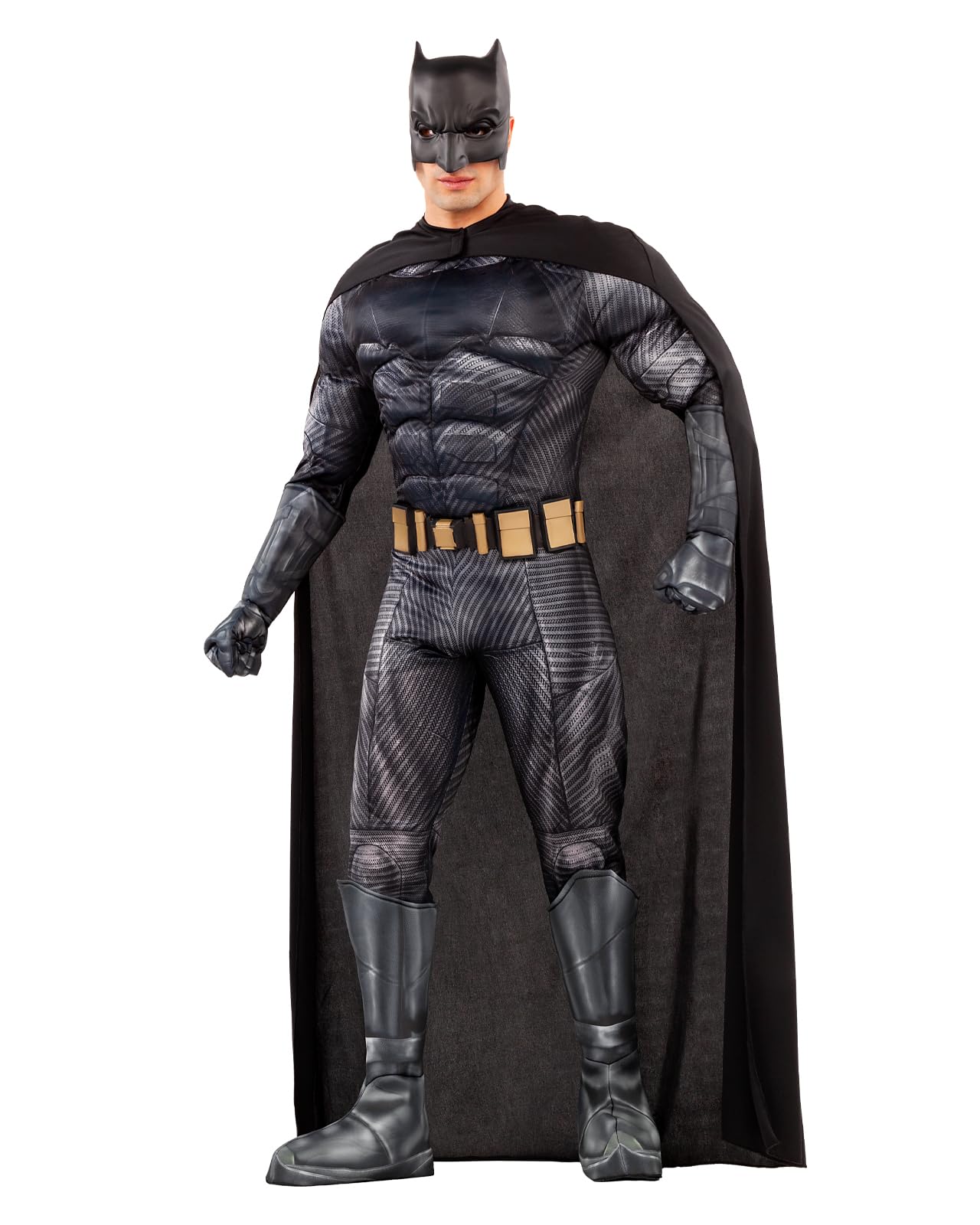 Funidelia Disfraz Oficial de Batman para hombre - La Liga de la Justicia, Traje del Caballero Oscuro para adultos, Disfraces de Carnaval, Halloween y Fiestas – Talla S